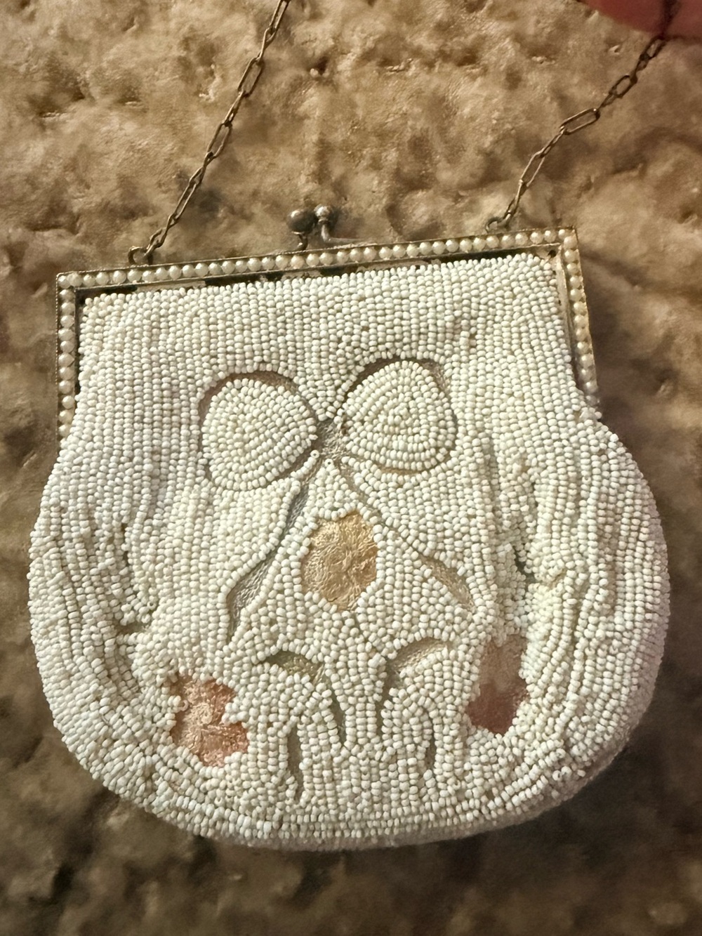 Antique French beaded purse